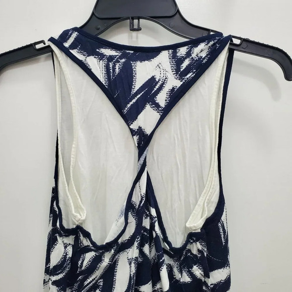 Banana Republic Women Navy White Abstract Drop Waist Sleeveless Layered Dress S - Picture 5 of 6